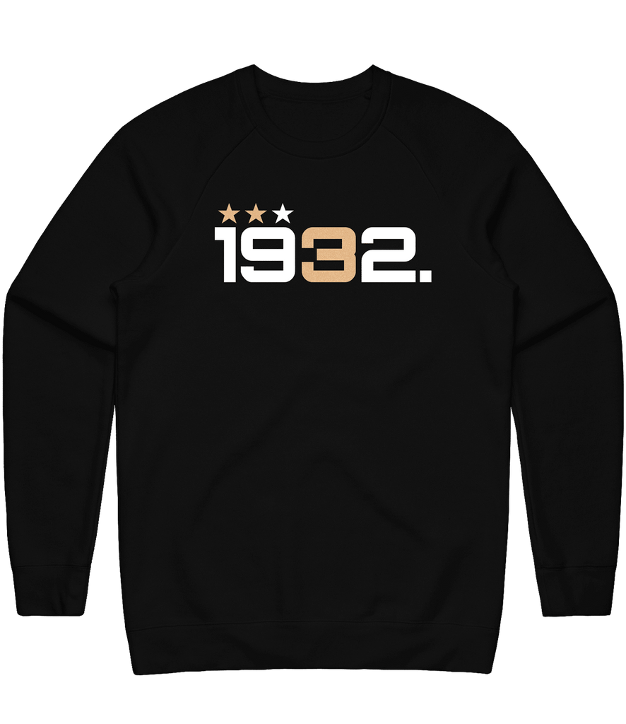 1932 Stars Text Crewneck - Black - ARMA