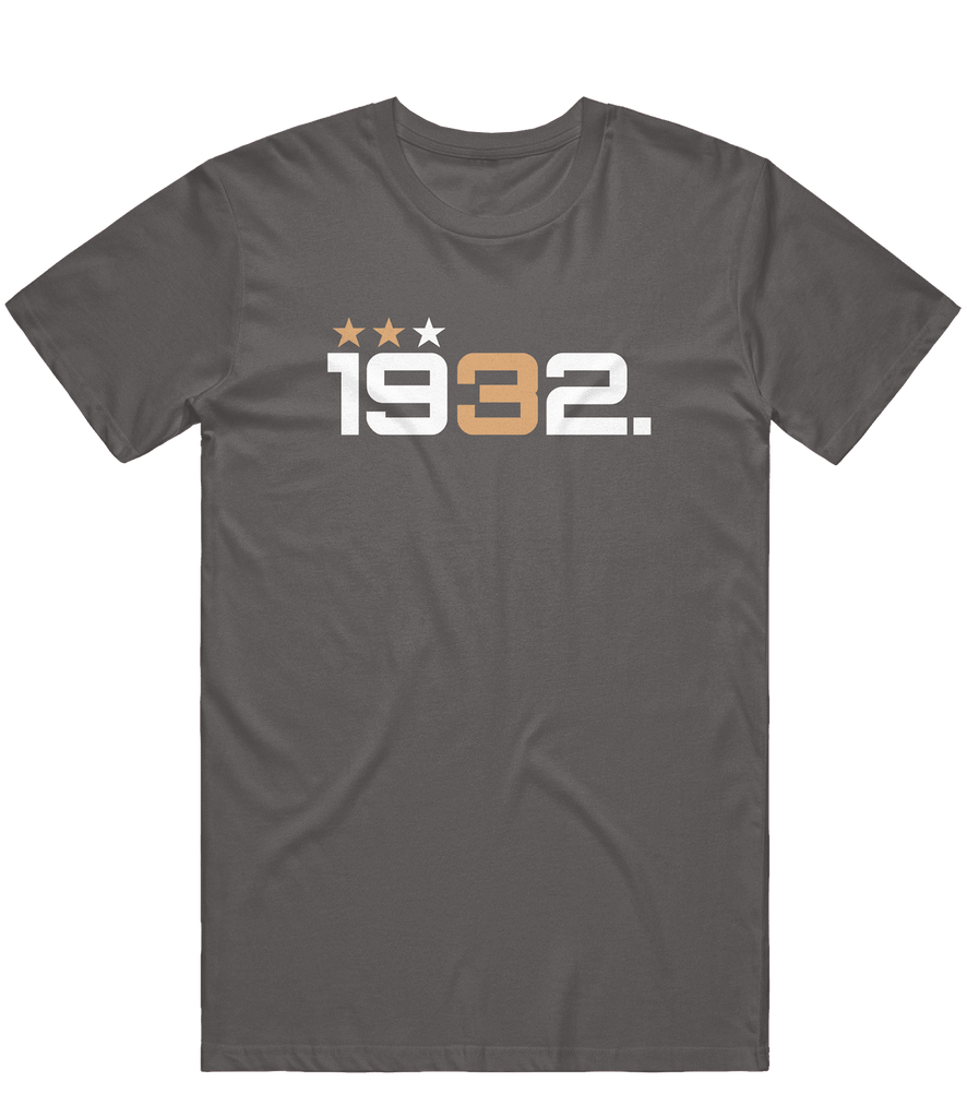 1932 Stars Text Tee - Charcoal - ARMA