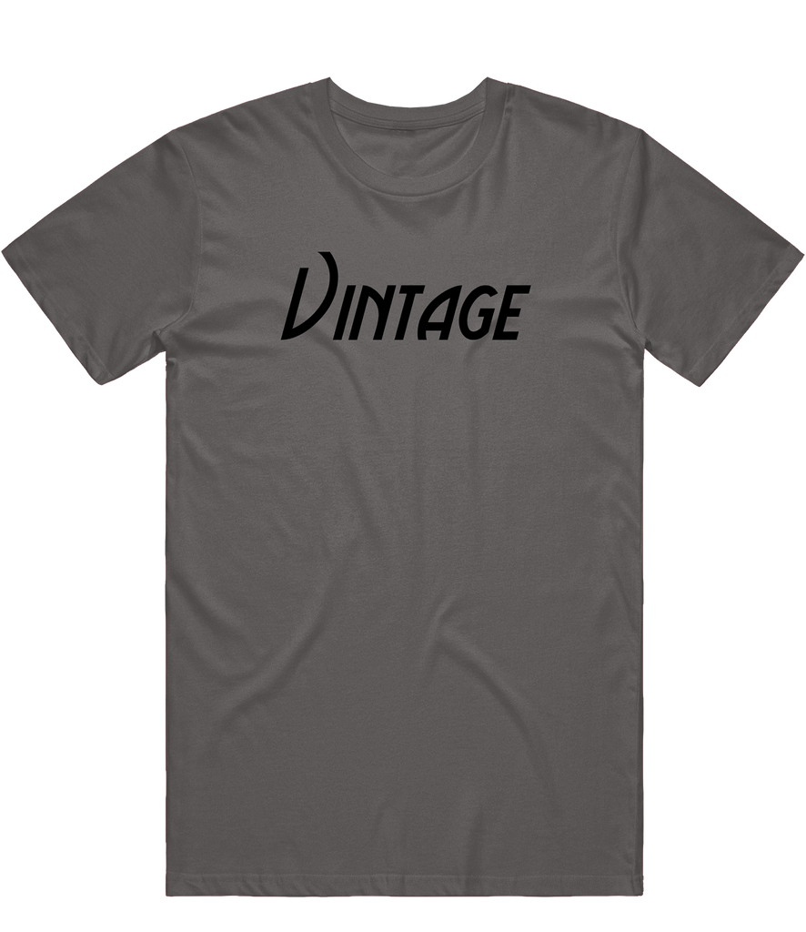 Vintage Text Tee - Charcoal