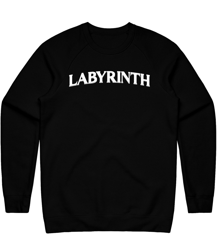 Labyrinth Text Crewneck - Black