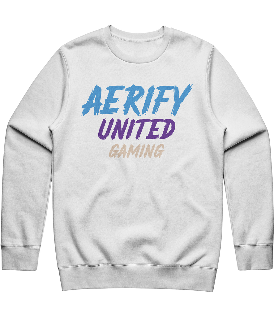 Aerify United Gaming Text Crewneck - White