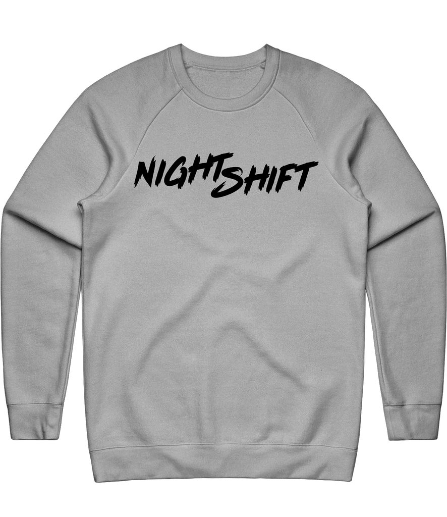 Night Shift Creators Text Crewneck - Grey