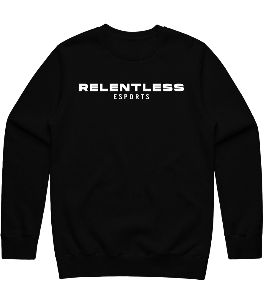 Relentless Text Crewneck - Black