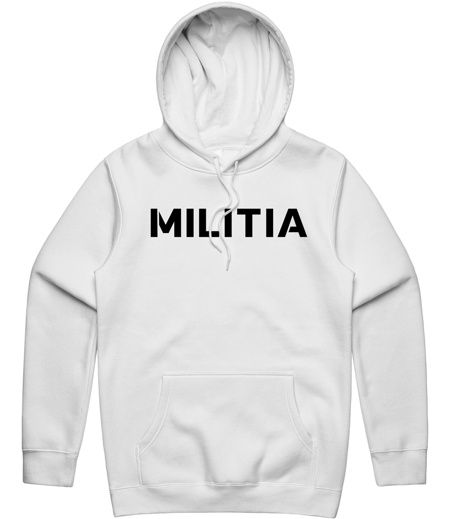 Militia Text Hoodie - White