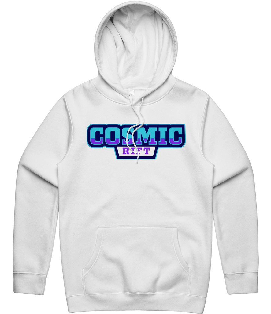 Cosmic Rift Text Hoodie - White
