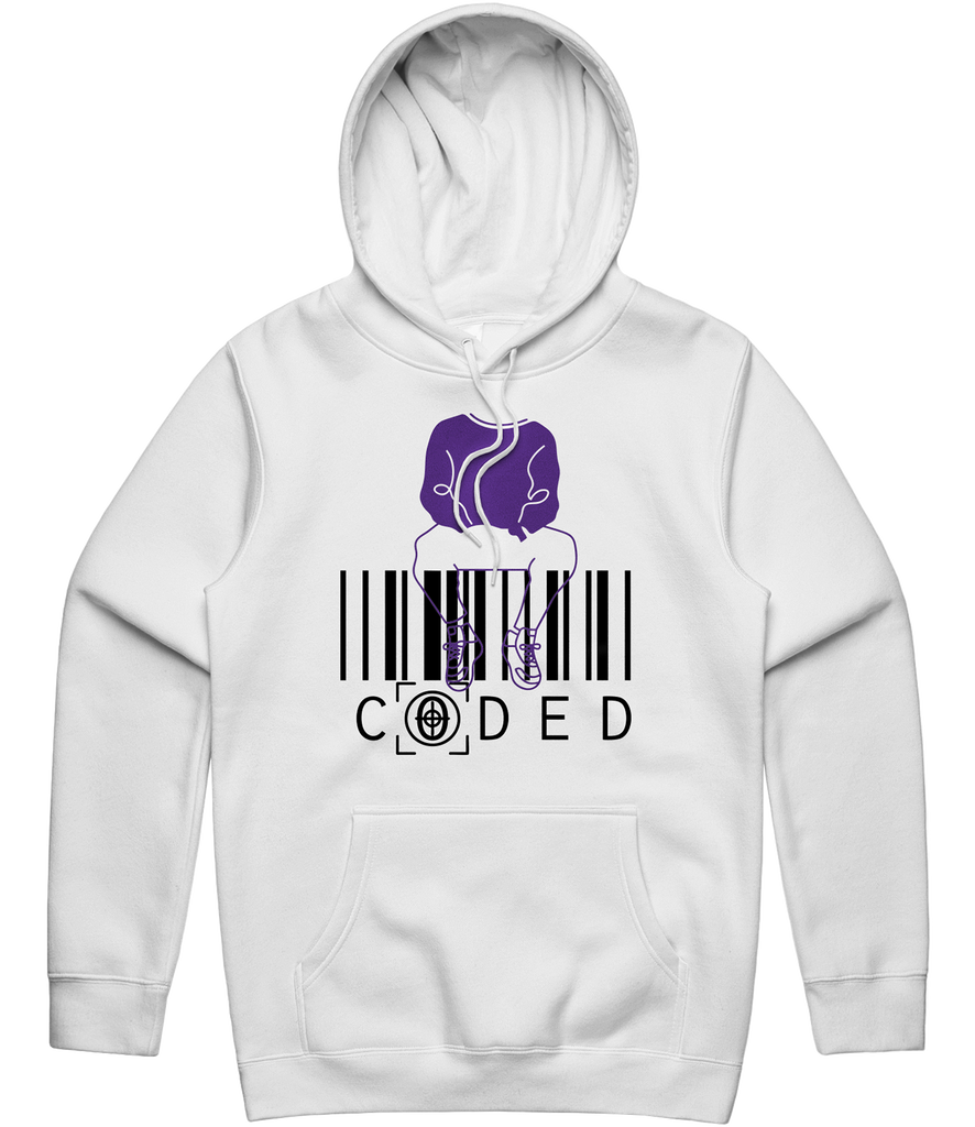 Team CODED Logo Hoodie - White