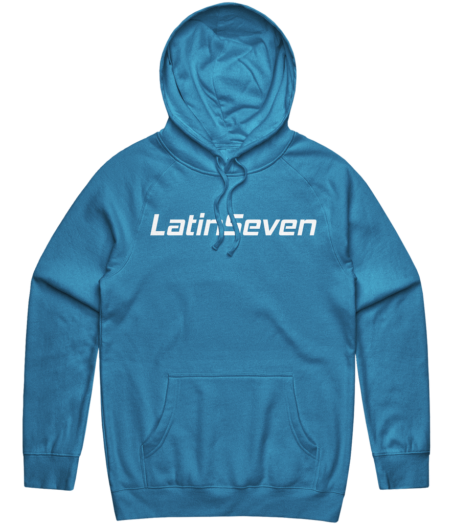 LatinSeven Text Hoodie - Blue