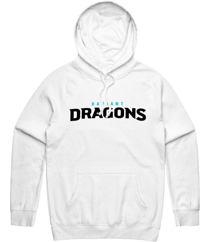 Radiant Dragons Text Hoodie - White