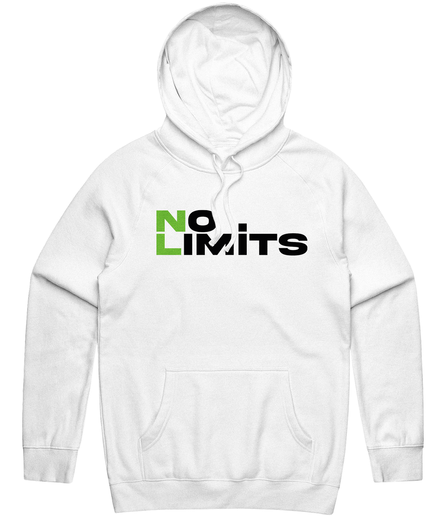 No Limits Text Hoodie - White
