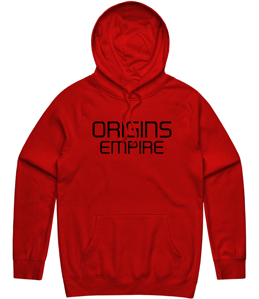 Origins Empire Text Hoodie - Red