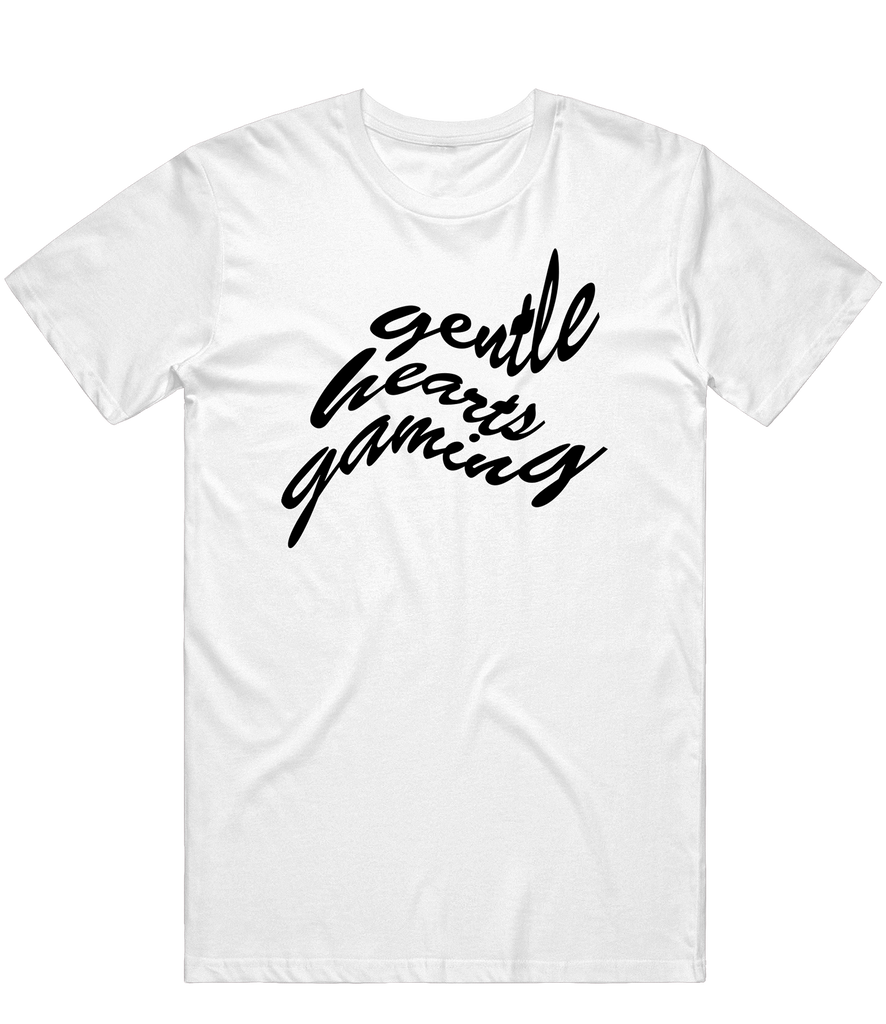 Gentle Hearts Gaming Text Tee - White