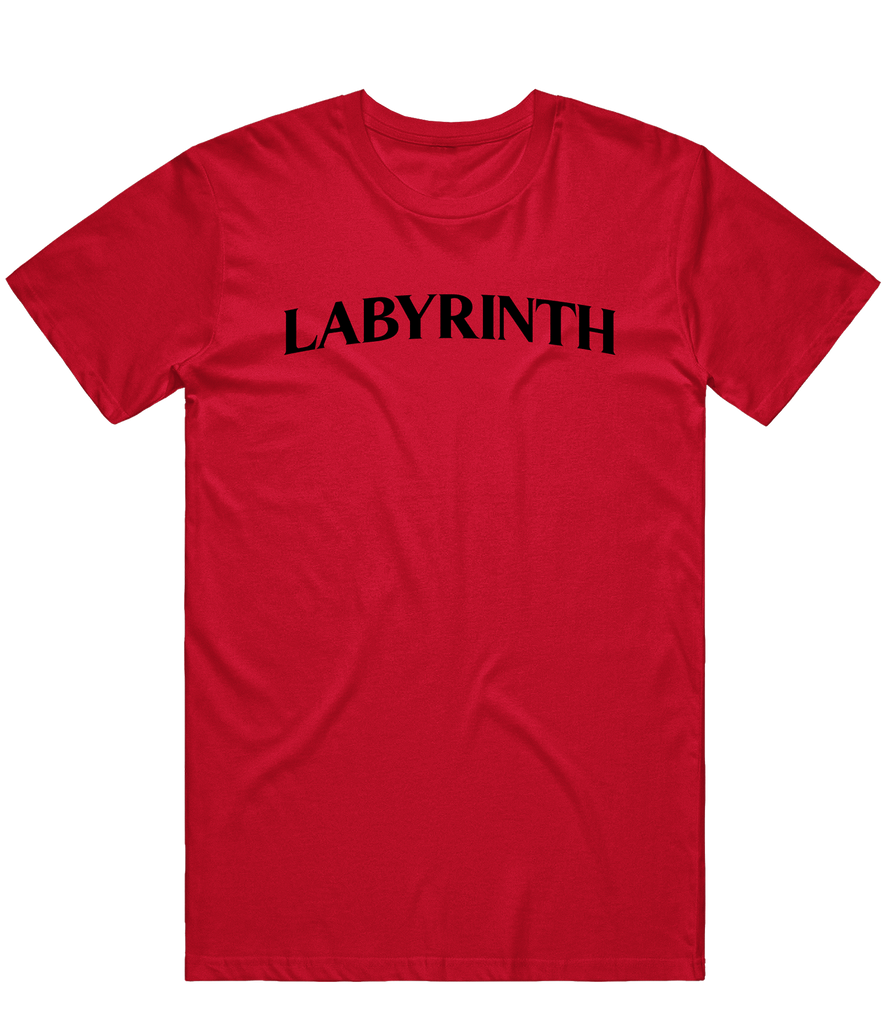 Labyrinth Text Tee - Red