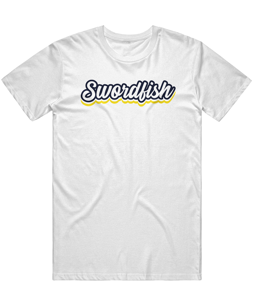 Swordfish Script Tee - White