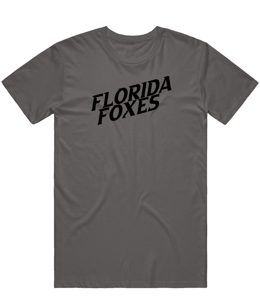 Florida Foxes Text Tee - Charcoal