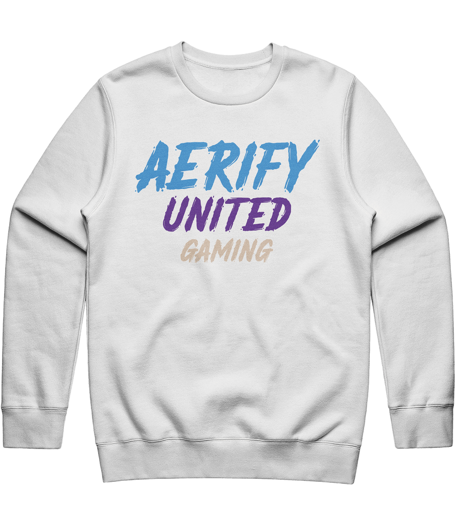 Aerify United Gaming Text Crewneck - White - ARMA