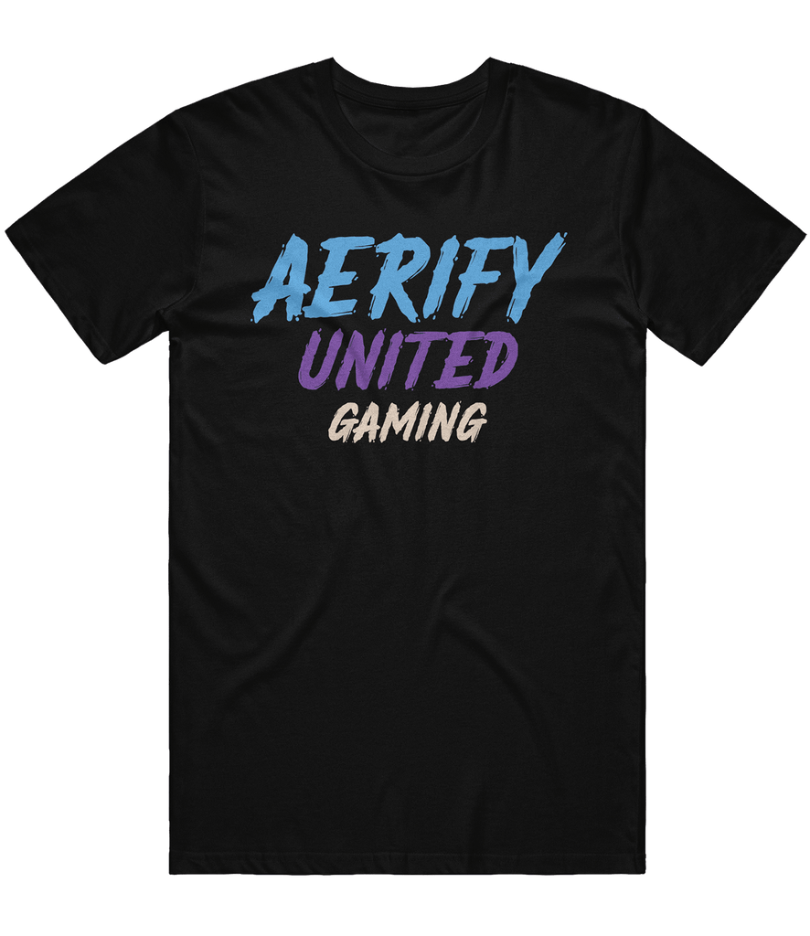 Aerify United Gaming Text Tee - Black - ARMA