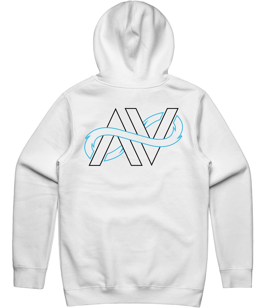 AV8 Faction Logo Hoodie - White (Back Print) - ARMA