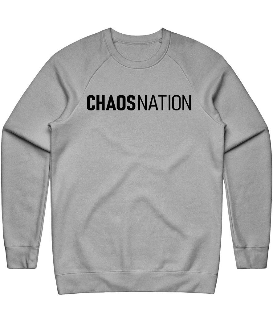 Chaos Nation Text Crewneck - Grey - ARMA