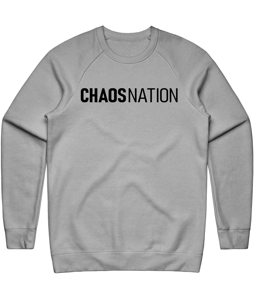 Chaos Nation Text Crewneck - Grey