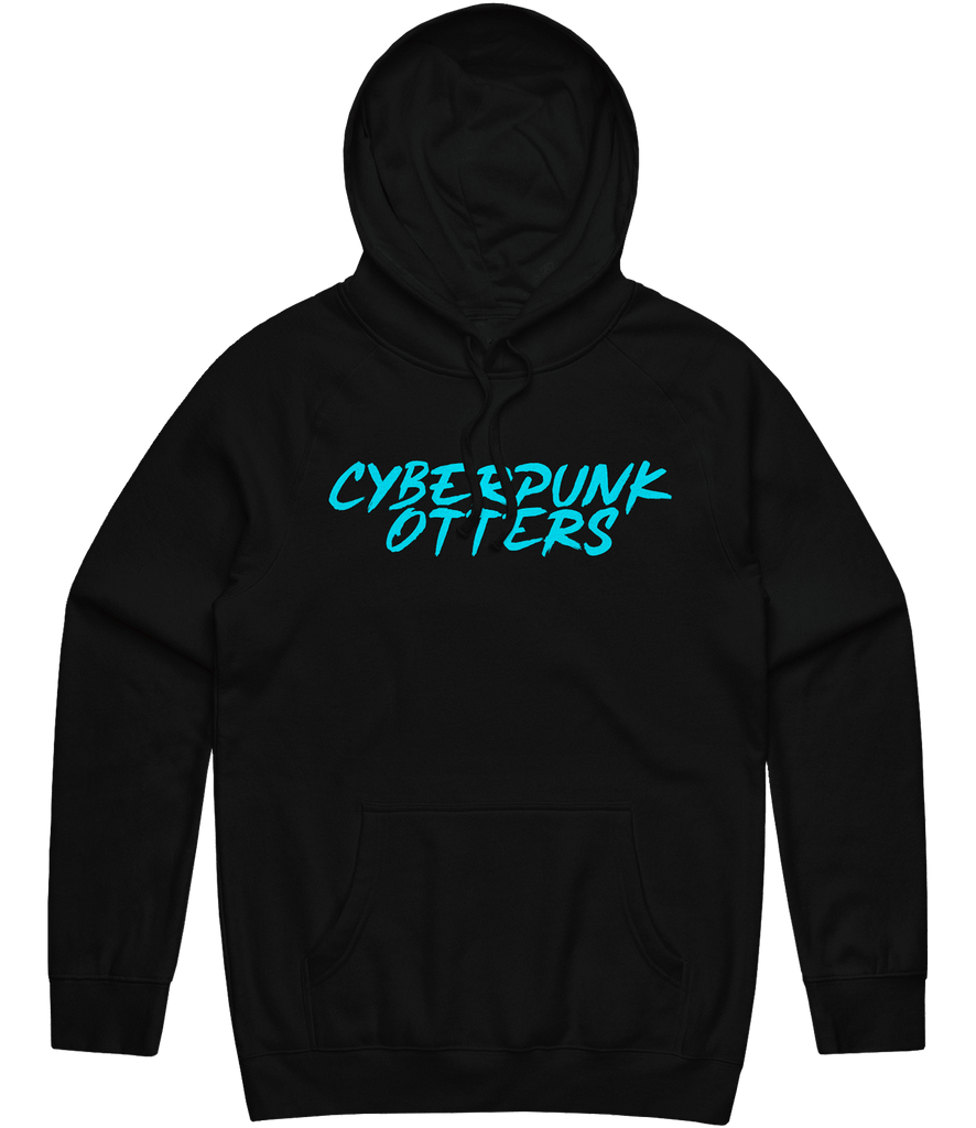 Cyberpunk Otters Text Hoodie - Black - ARMA
