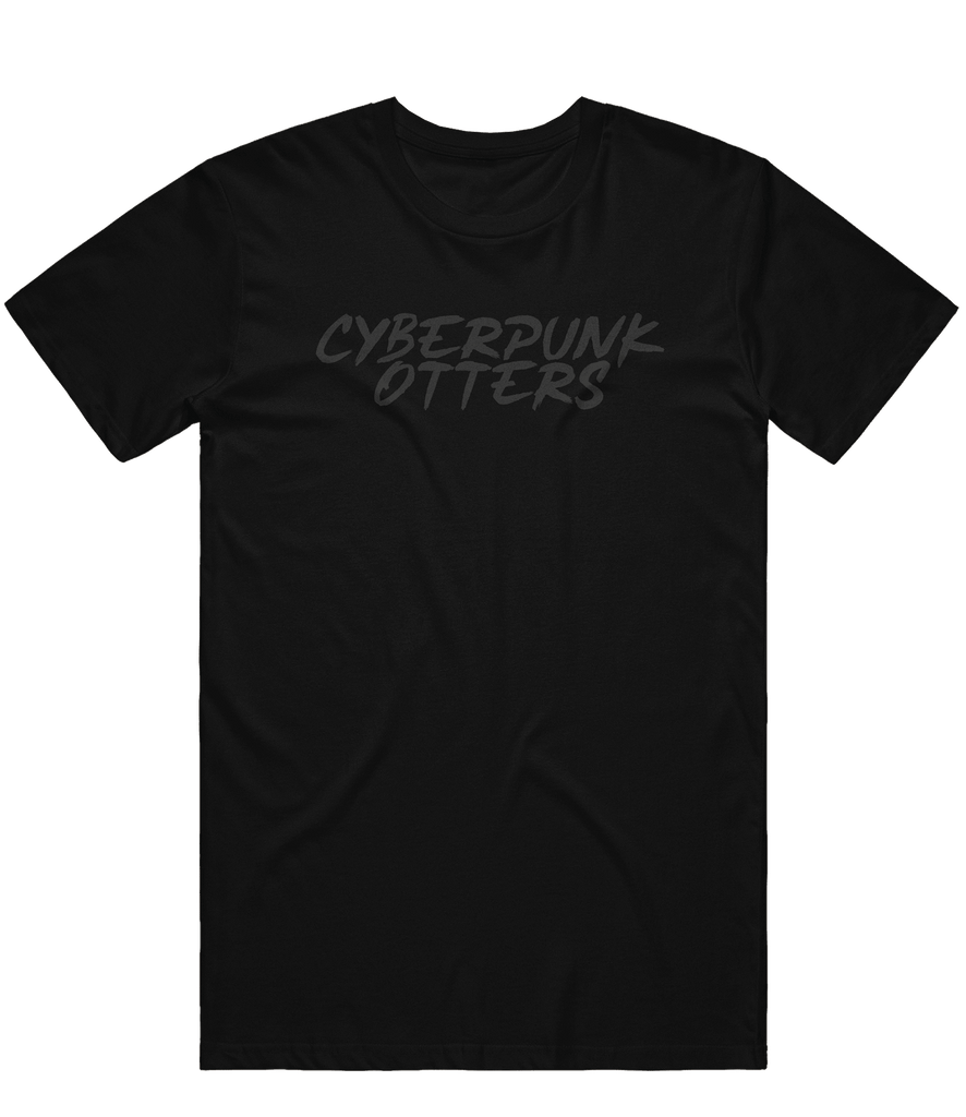 Cyberpunk Otters Text Tee - Black - ARMA