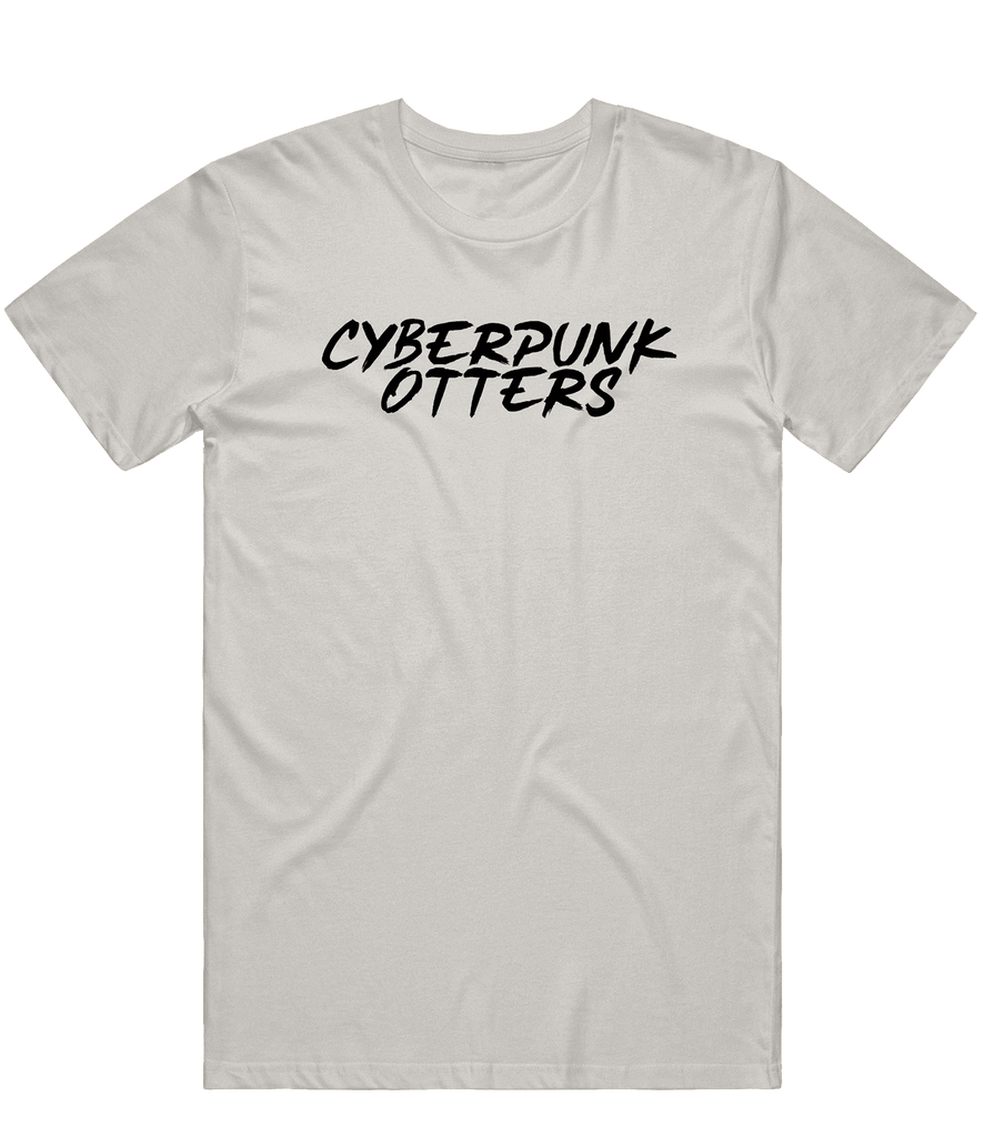 Cyberpunk Otters Text Tee - Light Grey - ARMA