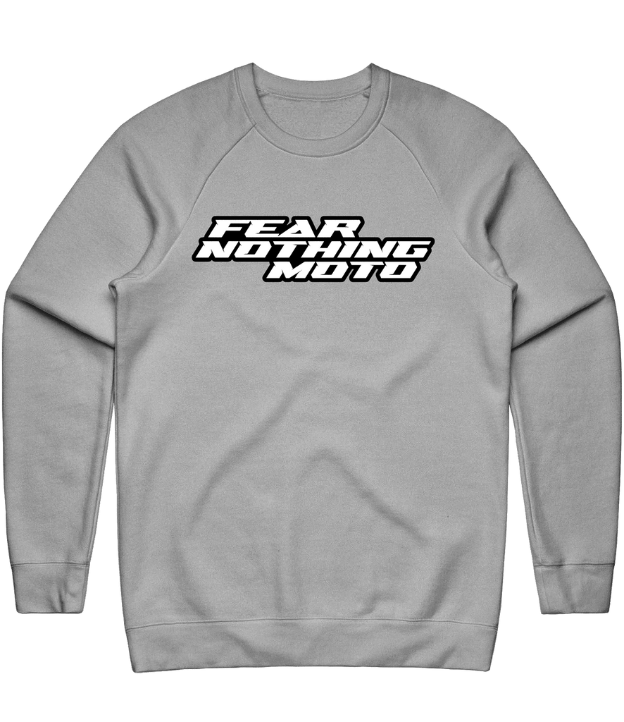Fear Nothing Moto Text Crewneck - Grey - ARMA