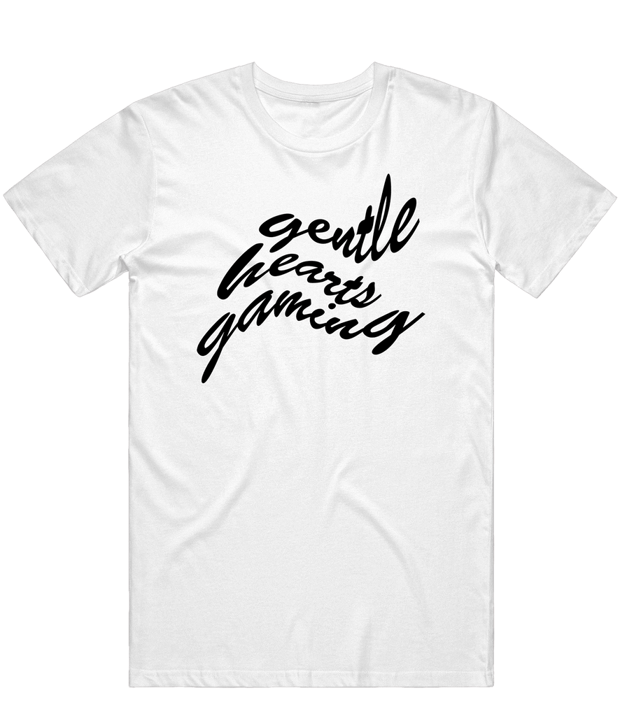 Gentle Hearts Gaming Text Tee - White - ARMA
