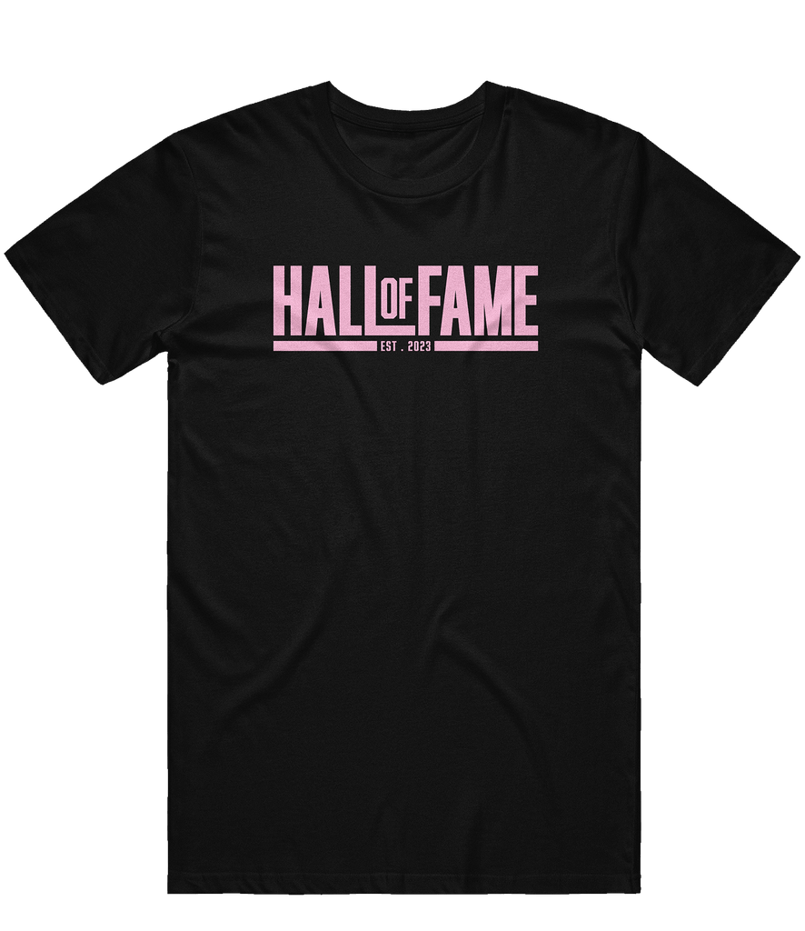 Hall of Fame Text Tee - Black / Pink - ARMA