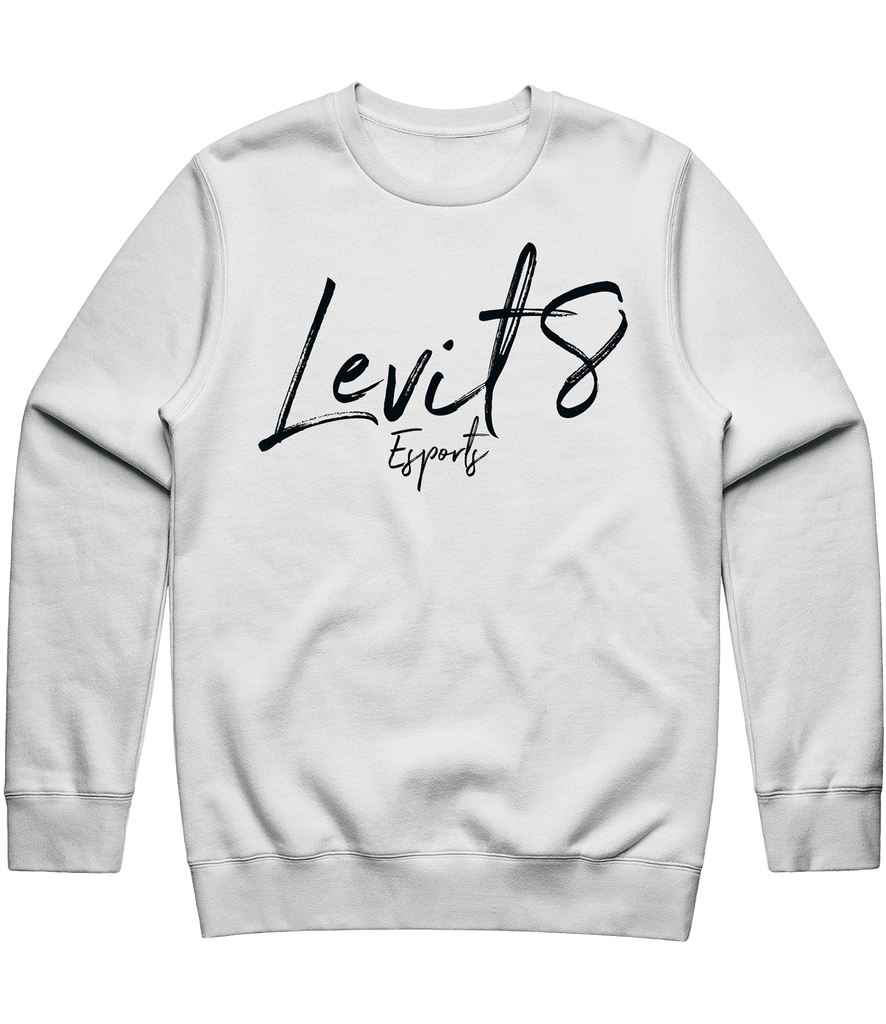 Levit8 Esports Text Crewneck - White - ARMA