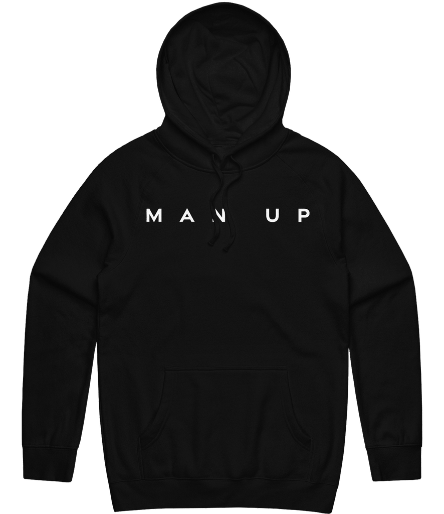 Man Up Text Hoodie - Black - ARMA