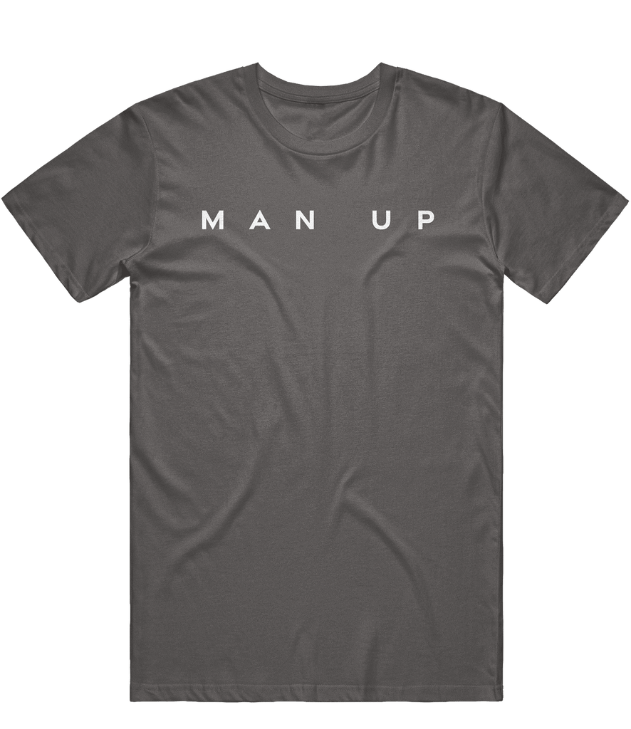 Man Up Text Tee - Charcoal - ARMA