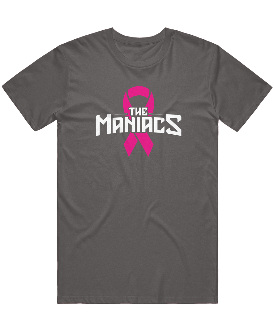 Maniacs Cancer Research Tee - Charcoal - ARMA