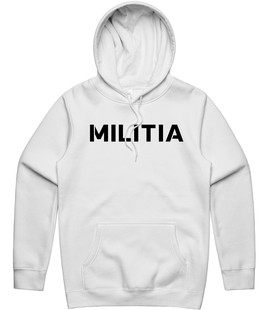 Militia Text Hoodie - White - ARMA