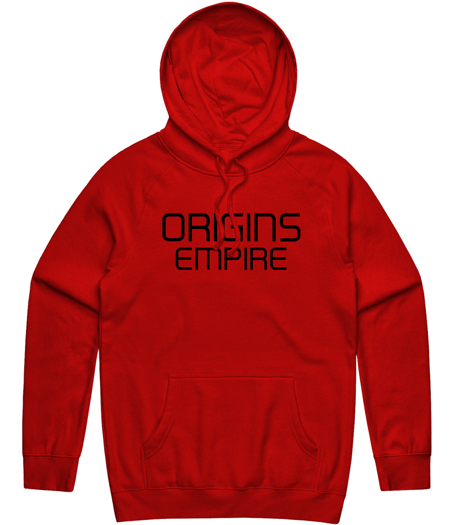 Origins Empire Text Hoodie - Red - ARMA