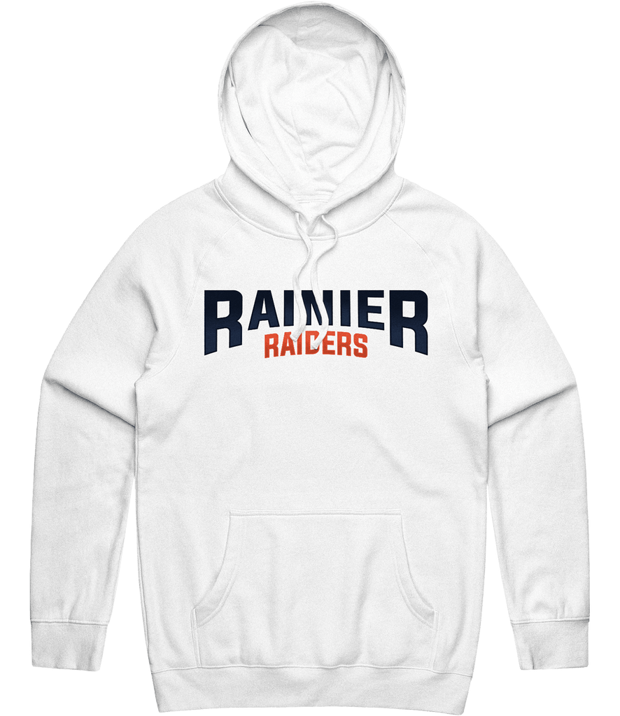 Rainier Raiders Text Hoodie - White - ARMA