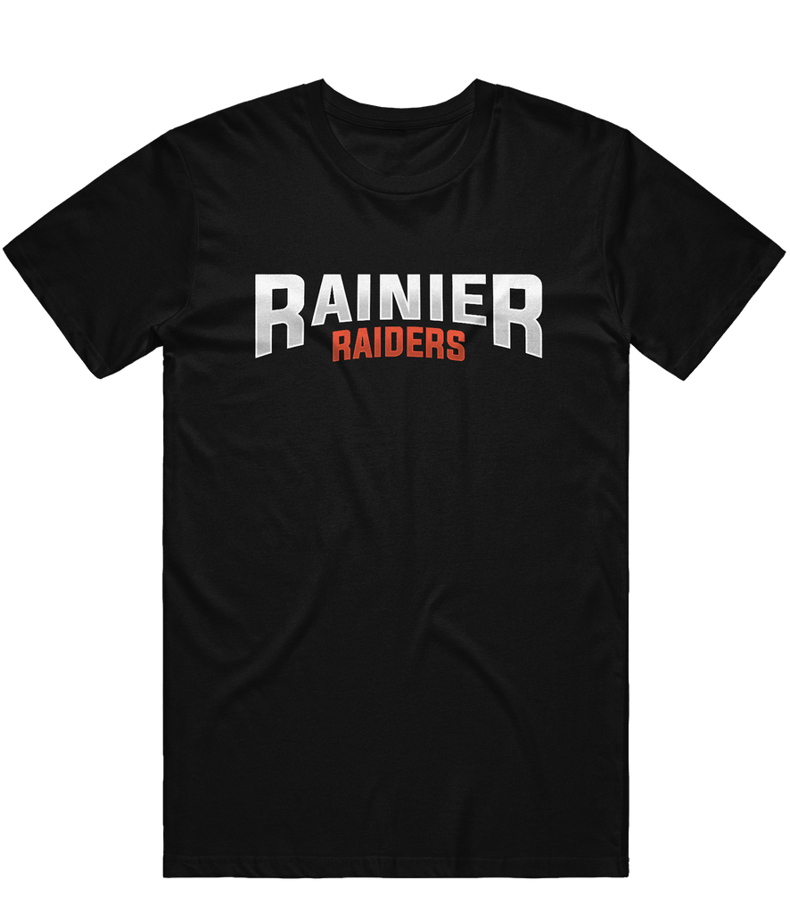 Rainier Raiders Text Tee - Black - ARMA