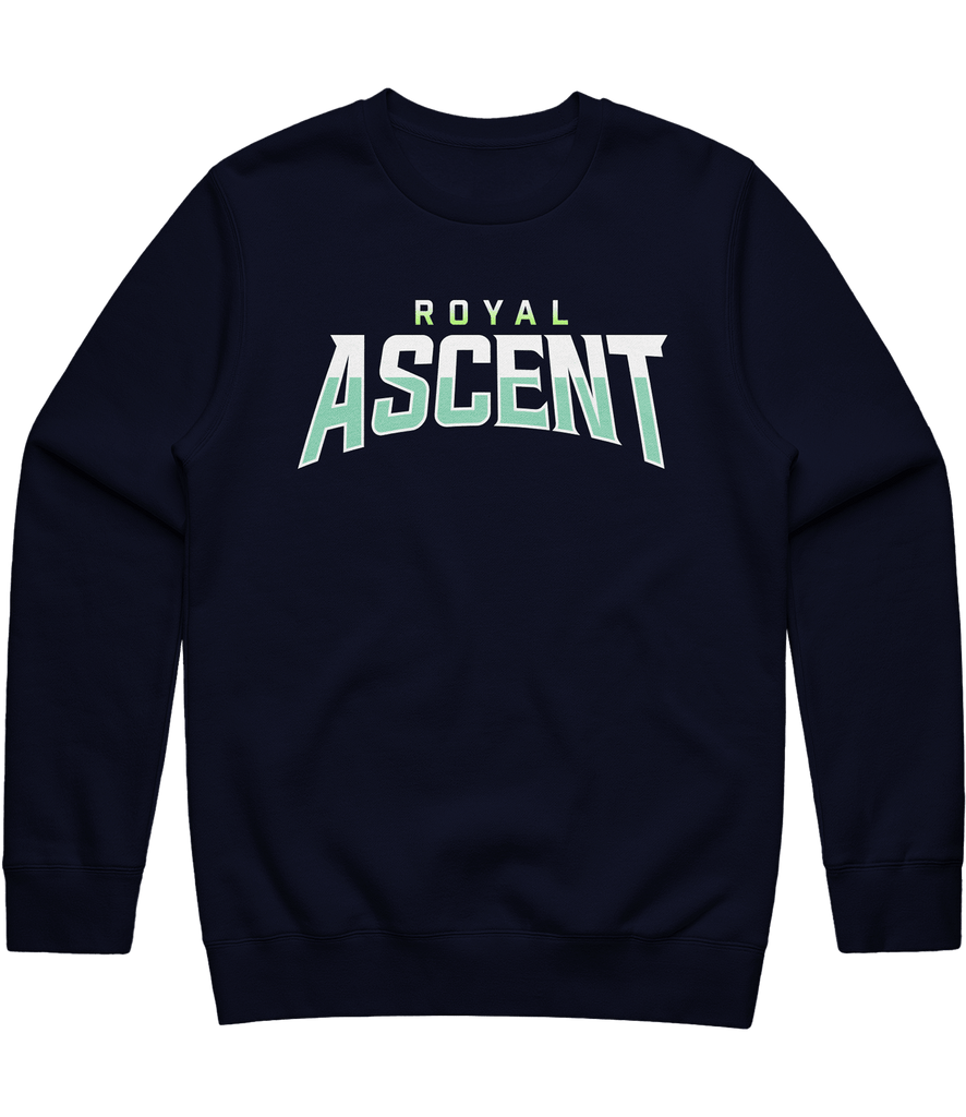 Royal Ascent Text Crewneck - Navy - ARMA
