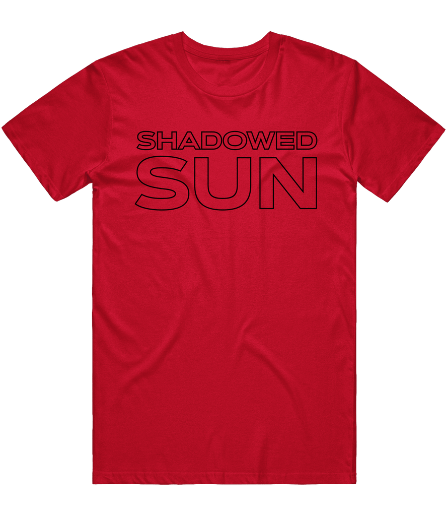 Shadowed Sun Text Tee - Red - ARMA