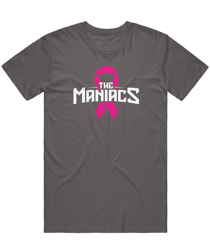 Maniacs Cancer Research Tee - Charcoal