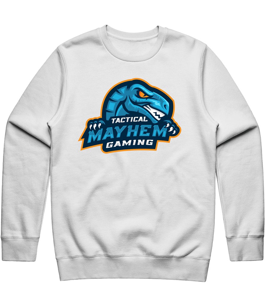 Tactical Mayhem Logo Crewneck - White - ARMA