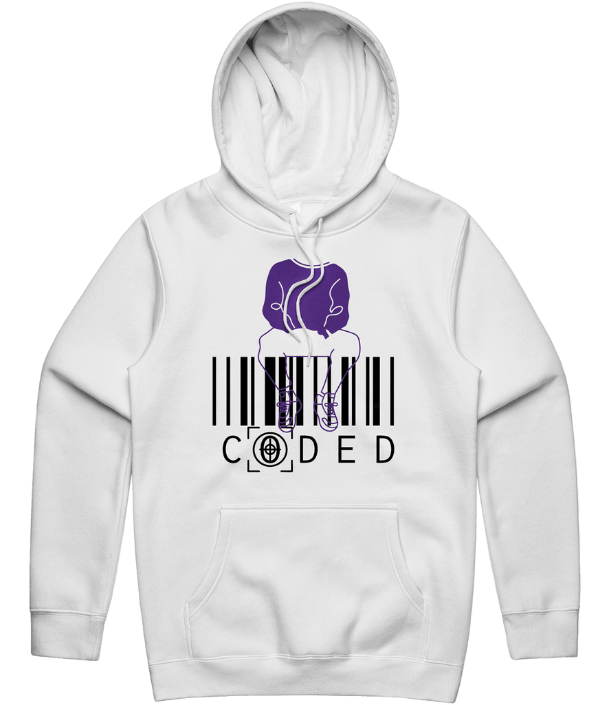 Team CODED Logo Hoodie - White - ARMA