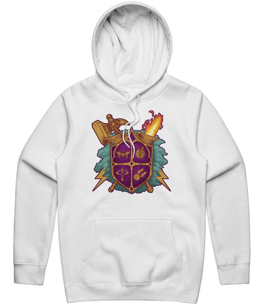The Mauve Avengers Logo Hoodie - White - ARMA