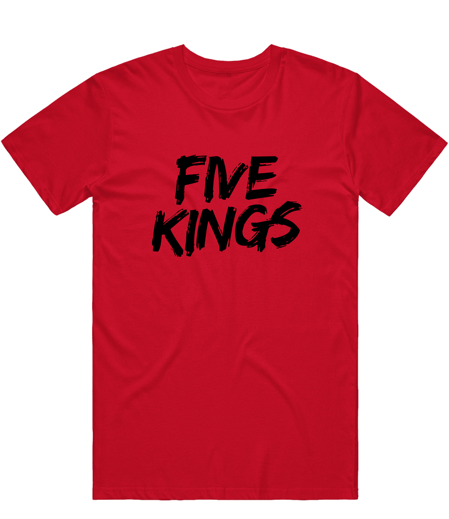 5 Kings Text Tee - Red - ARMA - T-Shirt