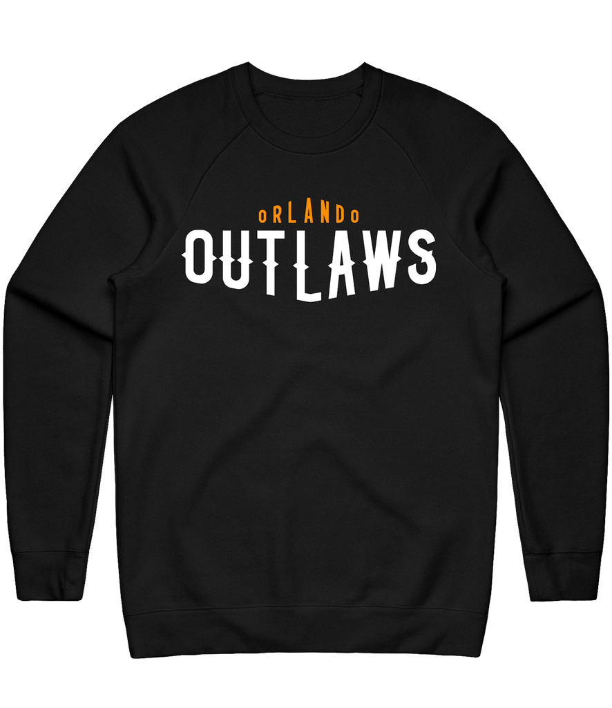 Orlando Outlaws Text Crewneck - Black