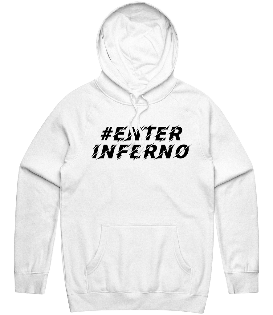 Inferno Text Hoodie - White