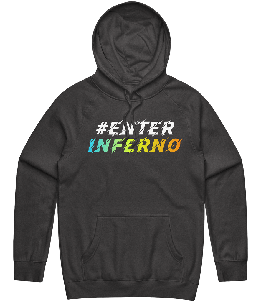 Inferno Text Hoodie - Charcoal