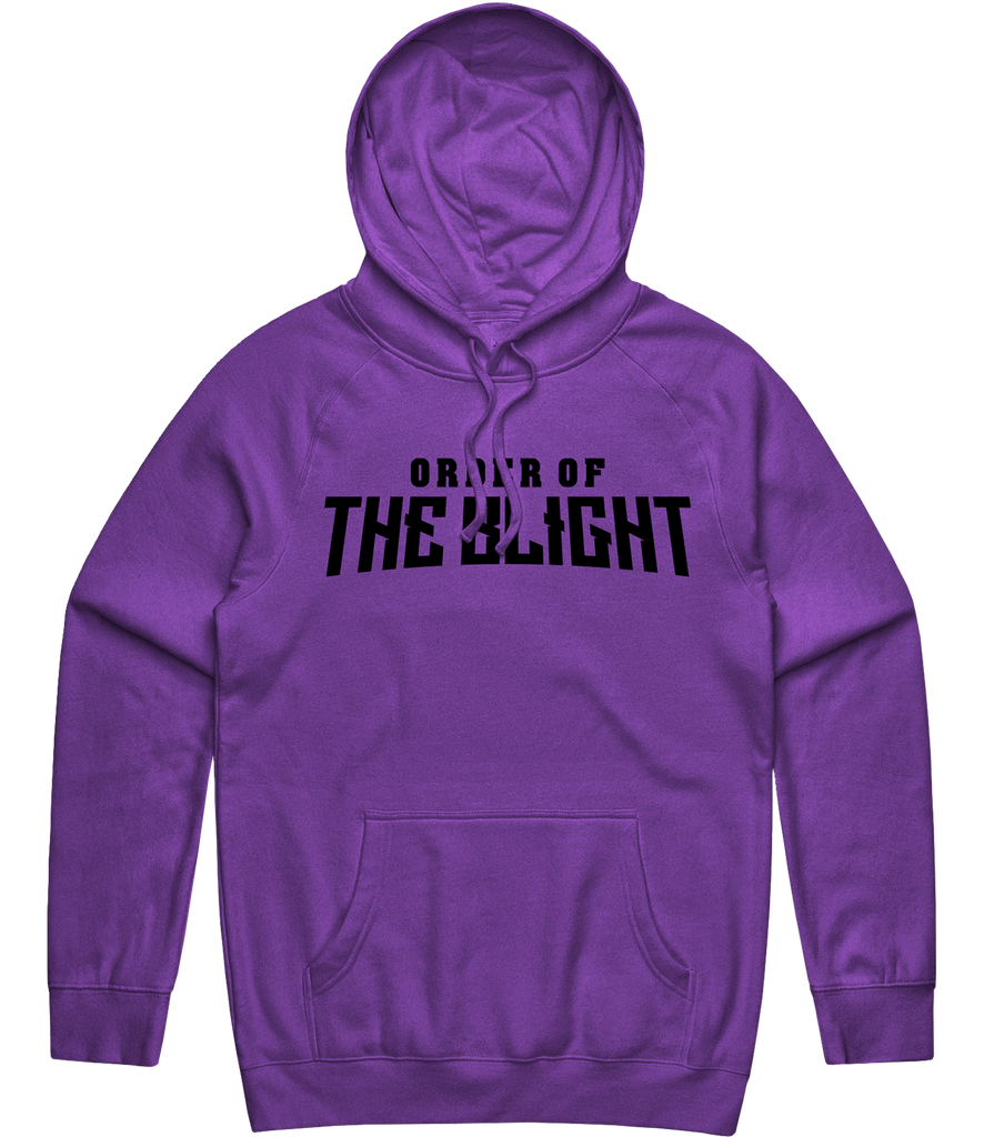 Order Of The Blight Text Hoodie - Purple