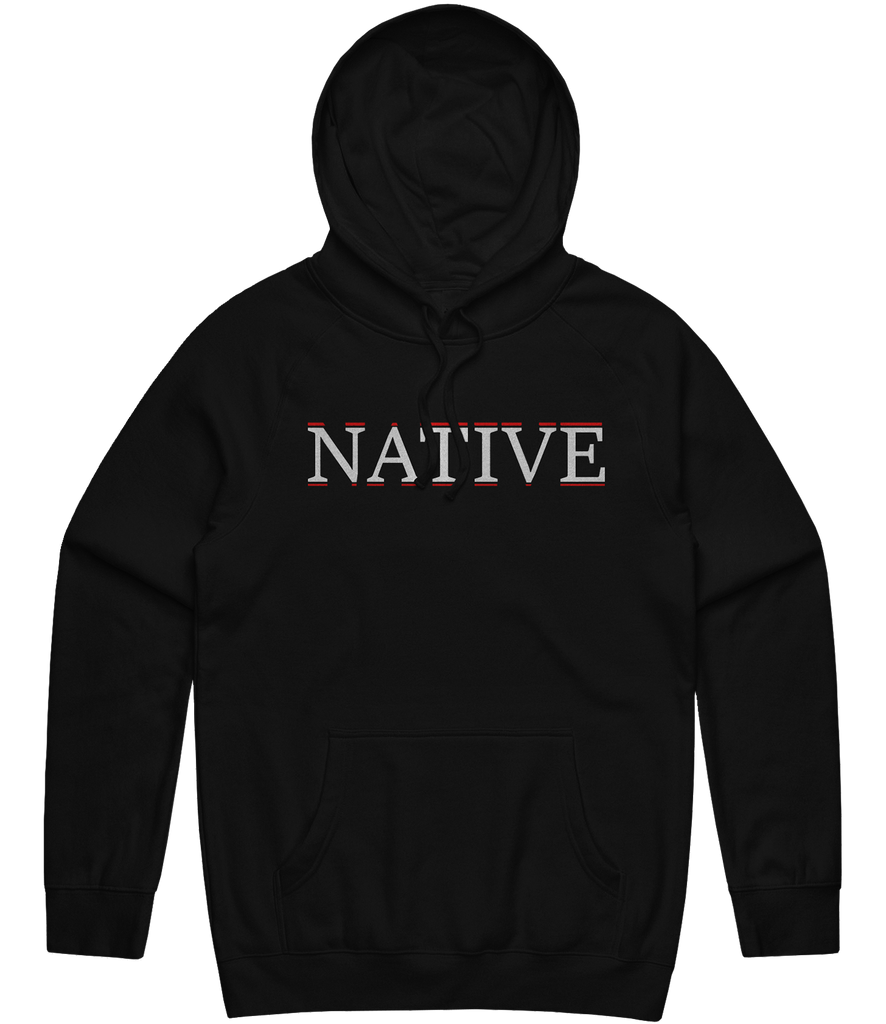 Native Text Hoodie - Black