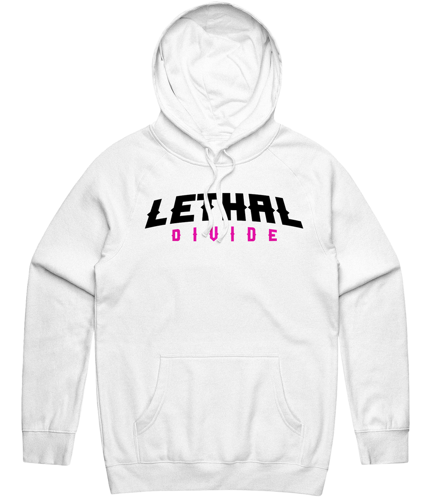 Lethal Divide Text Hoodie - White